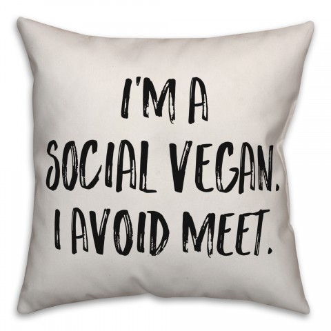 I'm A Social Vegan Pillow