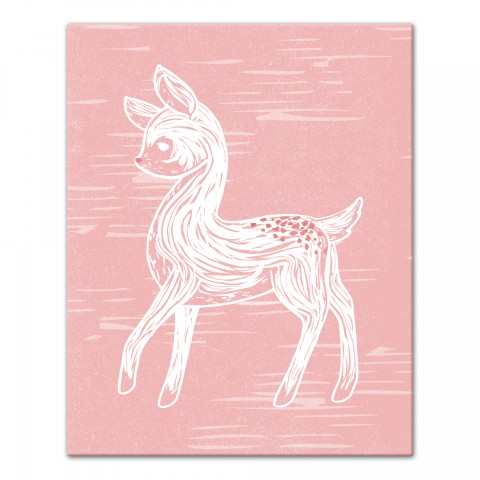 Pink Fawn 16x20 Canvas Wall Art