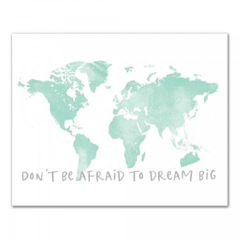 Dream Big Map 16x20 Canvas Wall Art