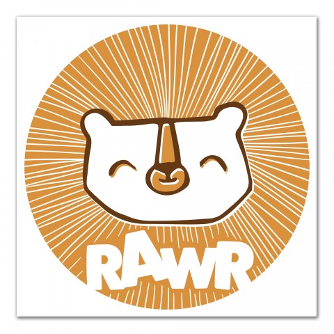 Baby Lion Rawr 12x12 Canvas Wall Art