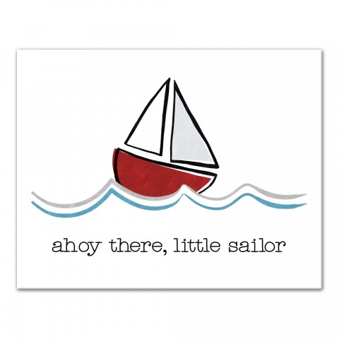 Ahoy There, Little Sailor 11x14 Canvas Wall Art