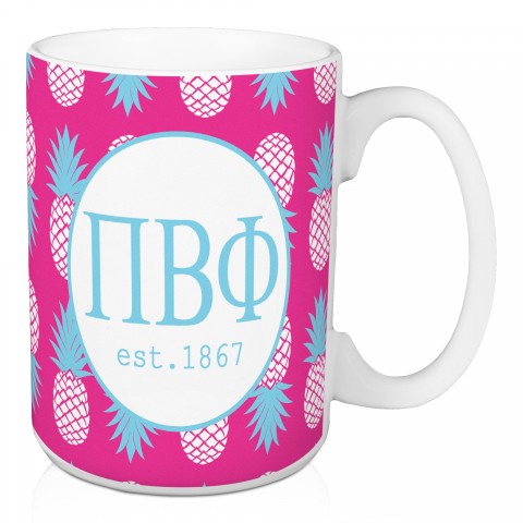 Pi Beta Phi Tropical Pineapple 15 oz Mug
