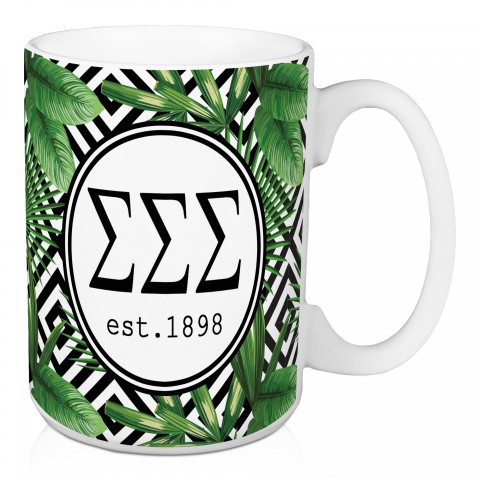 Sigma Sigma Sigma Tropical Palm 15 oz Mug