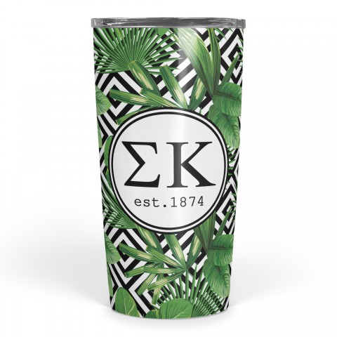 Sigma Kappa Tropical Palm 20 oz Tumbler