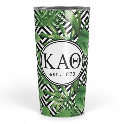Kappa Alpha Theta Tropical Palm 20 oz Tumbler