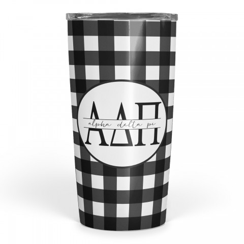 Alpha Delta Pi Buffalo Check 20 oz Tumbler