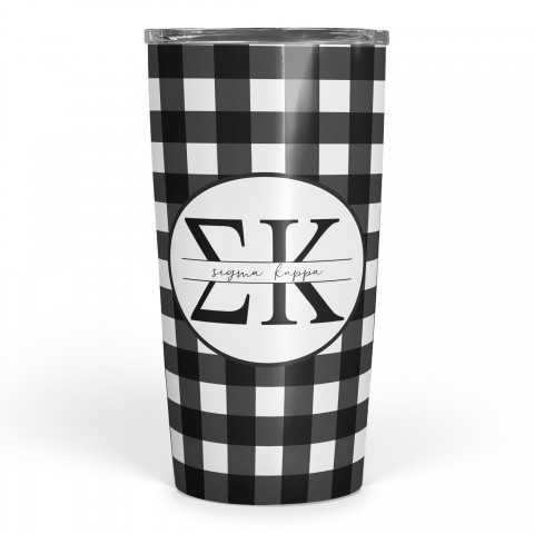 Sigma Kappa Buffalo Check 20 oz Tumbler