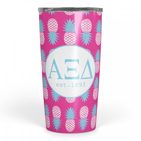 Alpha Xi Delta Tropical Pineapple 20 oz Tumbler