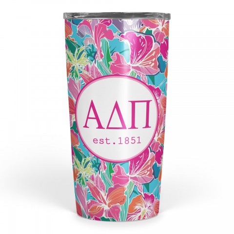Alpha Delta Pi Bright Florals 20 oz Tumbler