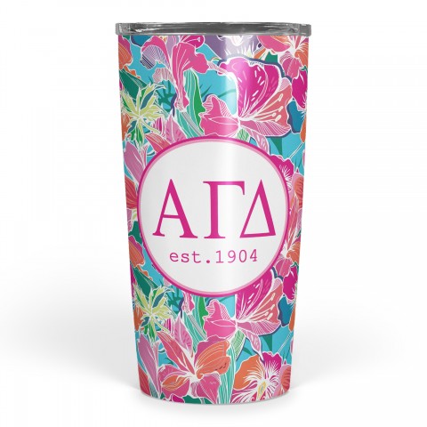 Alpha Gamma Delta Bright Florals 20 oz Tumbler