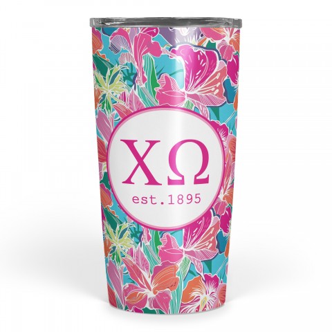 Chi Omega Bright Florals 20 oz Tumbler