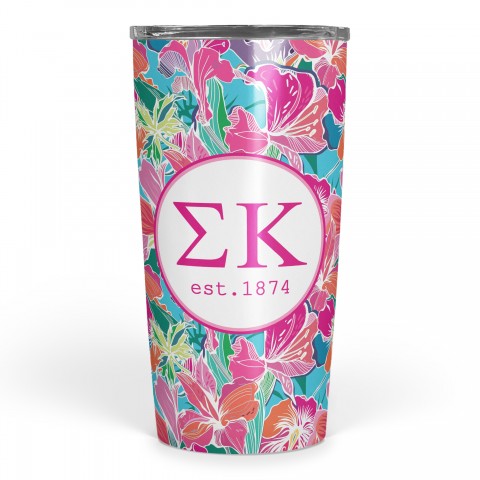 Sigma Kappa Bright Florals 20 oz Tumbler