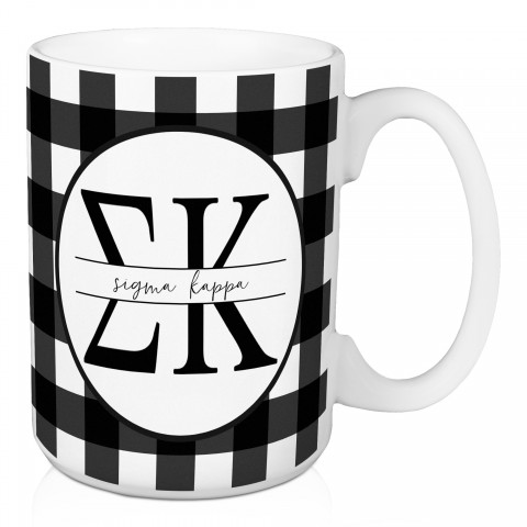 Sigma Kappa Buffalo Check 15 oz Mug