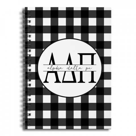 Alpha Delta Pi Buffalo Check 6x8 Ruled Spiral Notebook