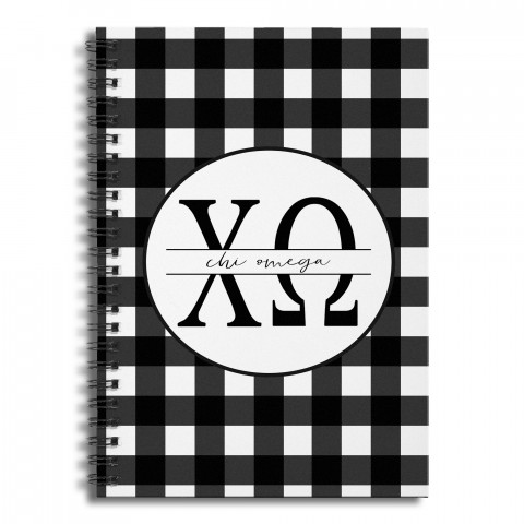 Chi Omega Buffalo Check 6x8 Ruled Spiral Notebook