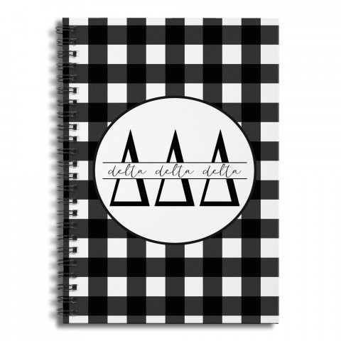 Delta Delta Delta Buffalo Check 6x8 Ruled Spiral Notebook
