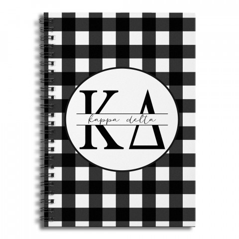 Kappa Delta Buffalo Check 6x8 Ruled Spiral Notebook