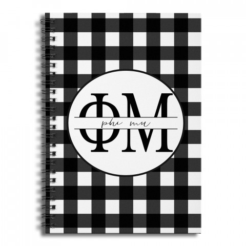 Phi Mu Buffalo Check 6x8 Ruled Spiral Notebook