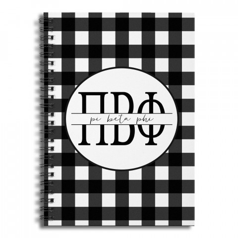 Pi Beta Phi Buffalo Check 6x8 Ruled Spiral Notebook