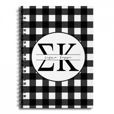 Sigma Kappa Buffalo Check 6x8 Ruled Spiral Notebook