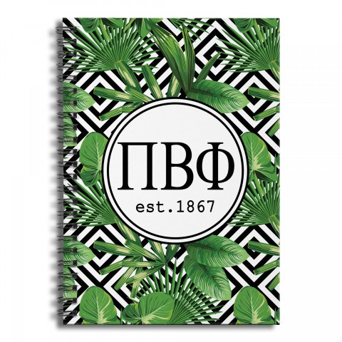 Pi Beta Phi Tropical Palms 6x8 Ruled Spiral Notebook