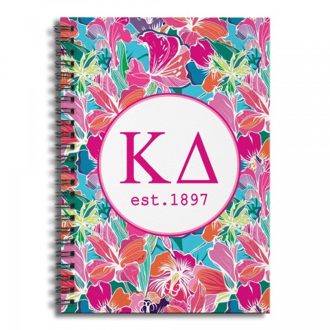 Kappa Delta Bright Florals 6x8 Ruled Spiral Notebook