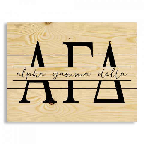 Alpha Gamma Delta Script 14x10.5 Pallet Wood Art