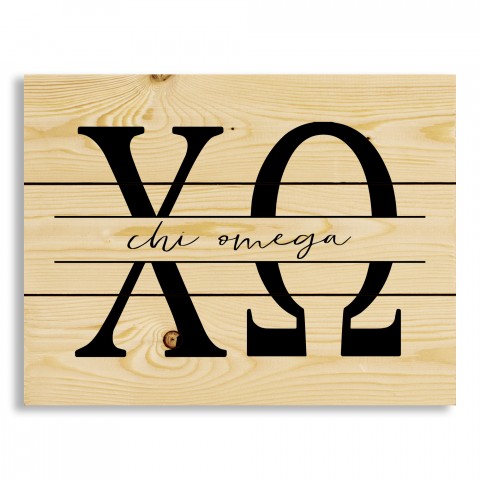 Chi Omega Script 14x10.5 Pallet Wood Art