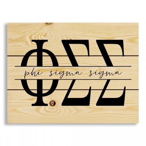 Phi Sigma Sigma Script 14x10.5 Pallet Wood Art