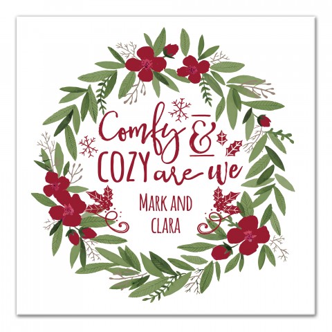 Comfy and Cozy Are We 16x16 Personalized Canvas Wall Art