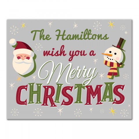 We Wish You a Merry Christmas 16x20 Personalized Canvas Wall Art