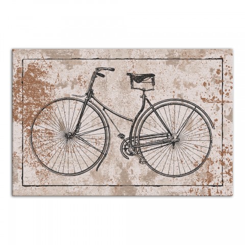 Black Vintage Bike on Spackle Beige 20x30 Canvas Wall Art