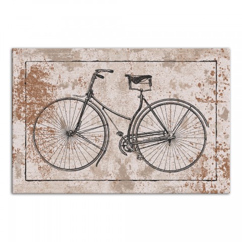 Black Vintage Bike on Spackle Beige 32x48 Canvas Wall Art