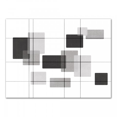 Mid-Mod Black and White Rectangles 30x40 Canvas Wall Art