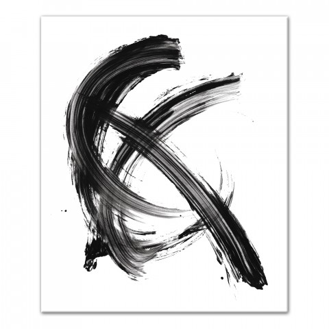 Black Brush Strokes 20x24 Canvas Wall Art
