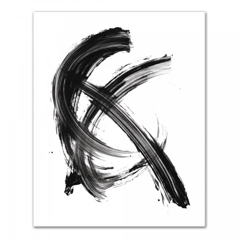 Black Brush Strokes 24x30 Canvas Wall Art
