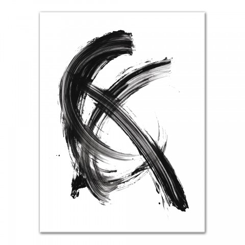 Black Brush Strokes 30x40 Canvas Wall Art