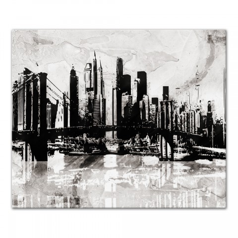 Black and White Graffiti City Skyline 20x24 Canvas Wall Art