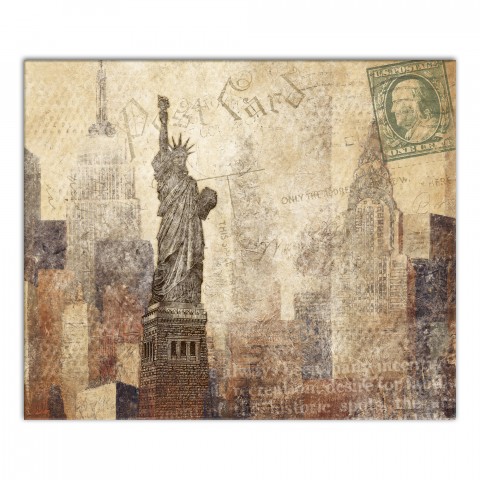 Distressed New York City Statue of Liberty 20x24 Canvas Wall Art