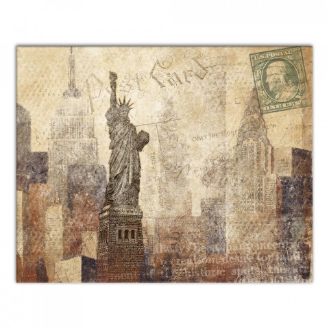 Distressed New York City Statue of Liberty 24x30 Canvas Wall Art