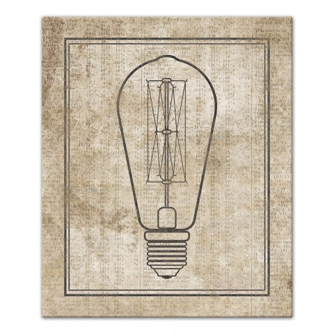 Edison Bulb on Distressed Background 20x24 Canvas Wall Art