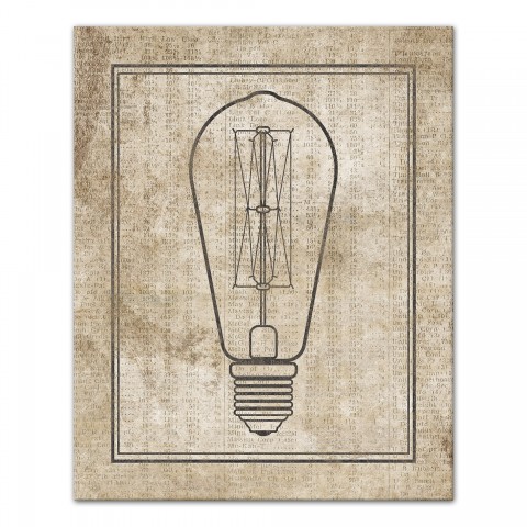 Edison Bulb on Distressed Background 24x30 Canvas Wall Art