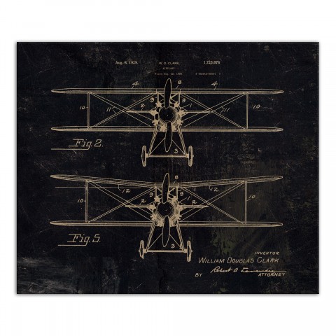 Vintage Airplane Patent 20x24 Canvas Wall Art