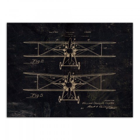 Vintage Airplane Patent 30x40 Canvas Wall Art