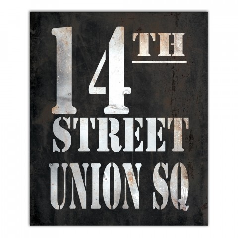 Vintage Sign 14th Street Union Square 20x24 Canvas Wall Art