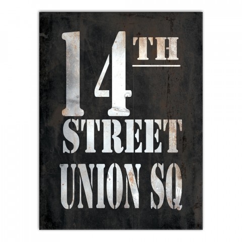 Vintage Sign 14th Street Union Square 30x40 Canvas Wall Art