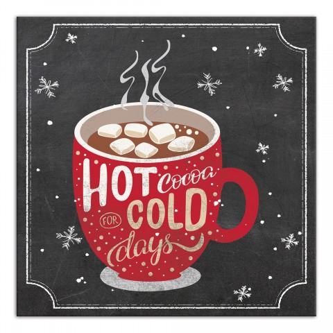 Hot Cocoa Cold Days 12x12 Canvas Wall Art