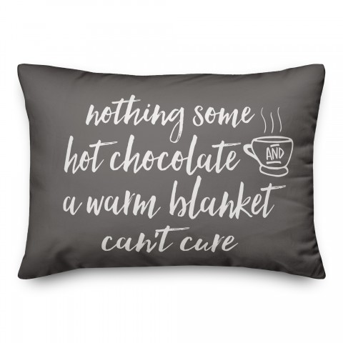 Hot Chocolate and Warm Blanket 14x20 Spun Poly Pillow