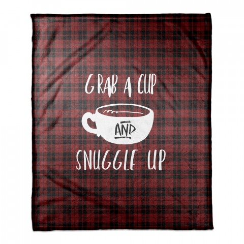 Grab a Cup and Snuggle Up 50x60 Coral Fleece Blanket