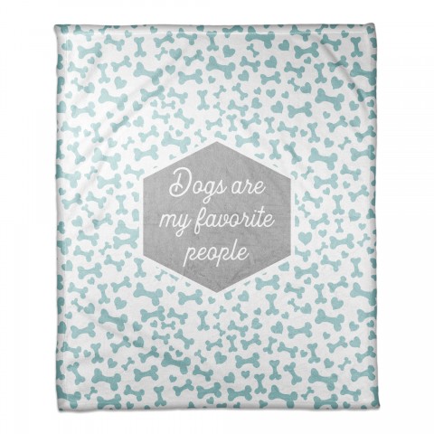 Dogs are My Favorite People 50x60 Coral Fleece Blanket